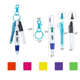 Retractable Keychain Ballpoint Pen Set Custom Engraved