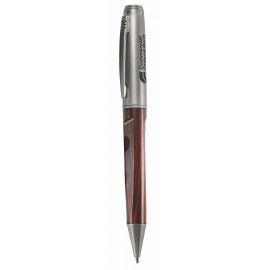 Inglewood Ballpoint Pen w/Rosewood Barrel & Satin Silver Cap Custom Engraved