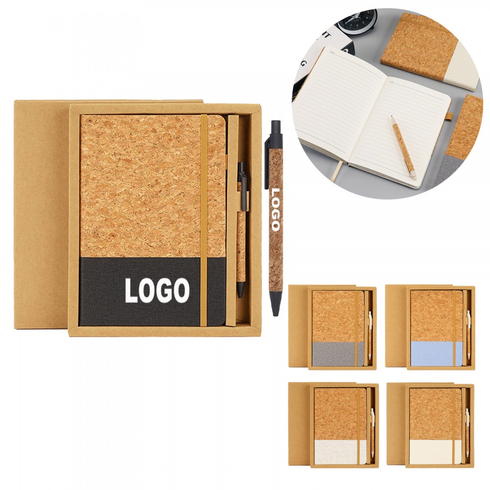Eco-Friendly A5 Wheat Straw Notebook Set With Pen Logo Branded