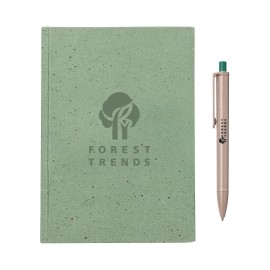 Logo Branded Tree Free Journal/Algo Pen Gift Set - Green