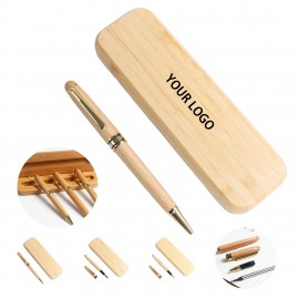 Wooden Ballpoint Pen Gift Set 6.62" Width X 2" Height Logo Branded