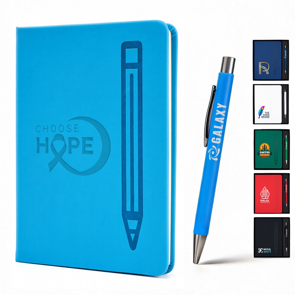 Logo Branded Magnetic Journal & Metal Pen Set
