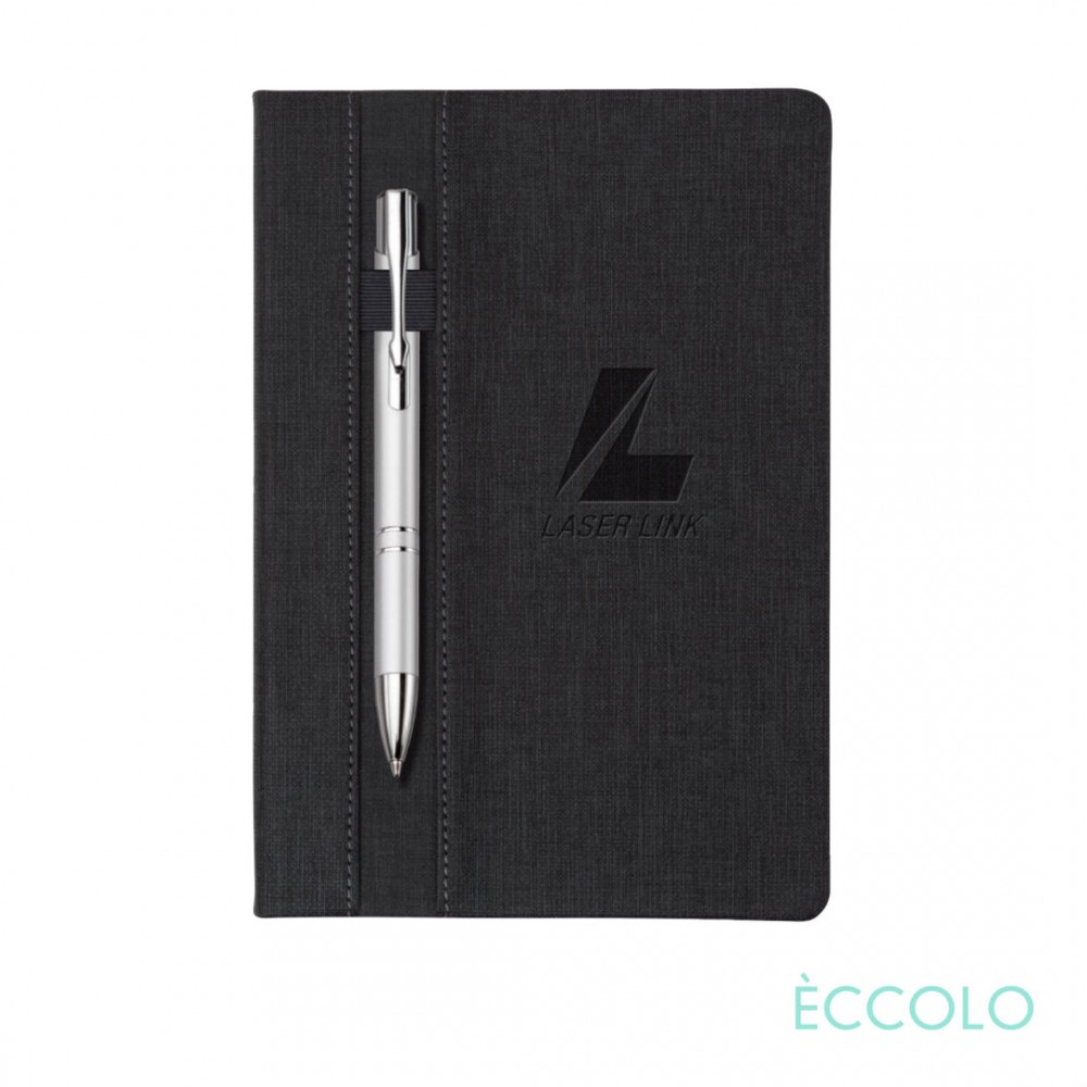 Custom Engraved Eccolo Lyric Journal/Clicker Pen - (M) Charcoal Custom Engraved Eccolo Lyric Journal/Clicker Pen - (M) Charcoal