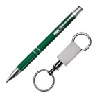 Custom Imprinted Clicker Pen/Keyring Gift Set - Green