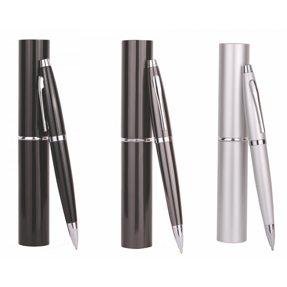 Logo Branded Twist Metal Ballpoint Pen w/ Matching Logo Branded Twist Metal Ballpoint Pen w/ Matching