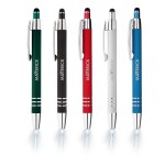 Logo Branded Flashlight and Stylus Click Metal Pen