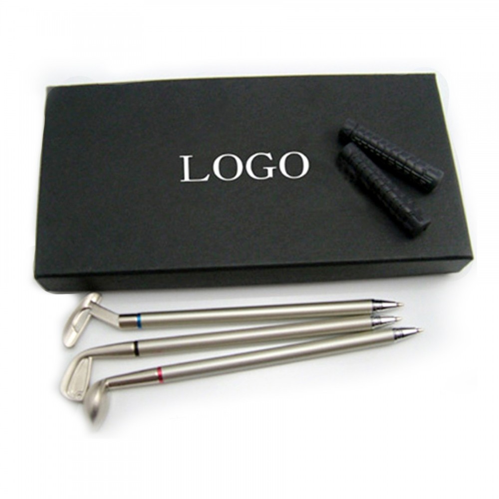 Custom Engraved Golf Shaped Gift Ballpoint Pen Set Custom Engraved Golf Shaped Gift Ballpoint Pen Set