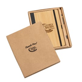 Forleo Bamboo Notebook/Lucky Pen Gift Set Custom Engraved