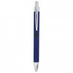 Blue/Black Laser Engraved Leatherette Pen Logo Branded