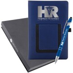 Techno Pocket Journal And Ultima Softex Pen Set with Logo