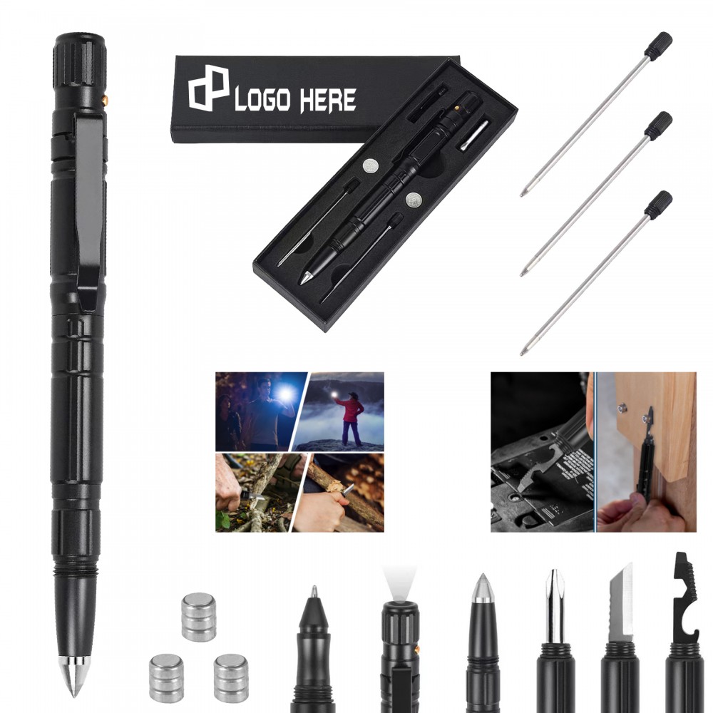 Functional Tactical Self-Defense Pen Set Custom Engraved Functional Tactical Self-Defense Pen Set Custom Engraved