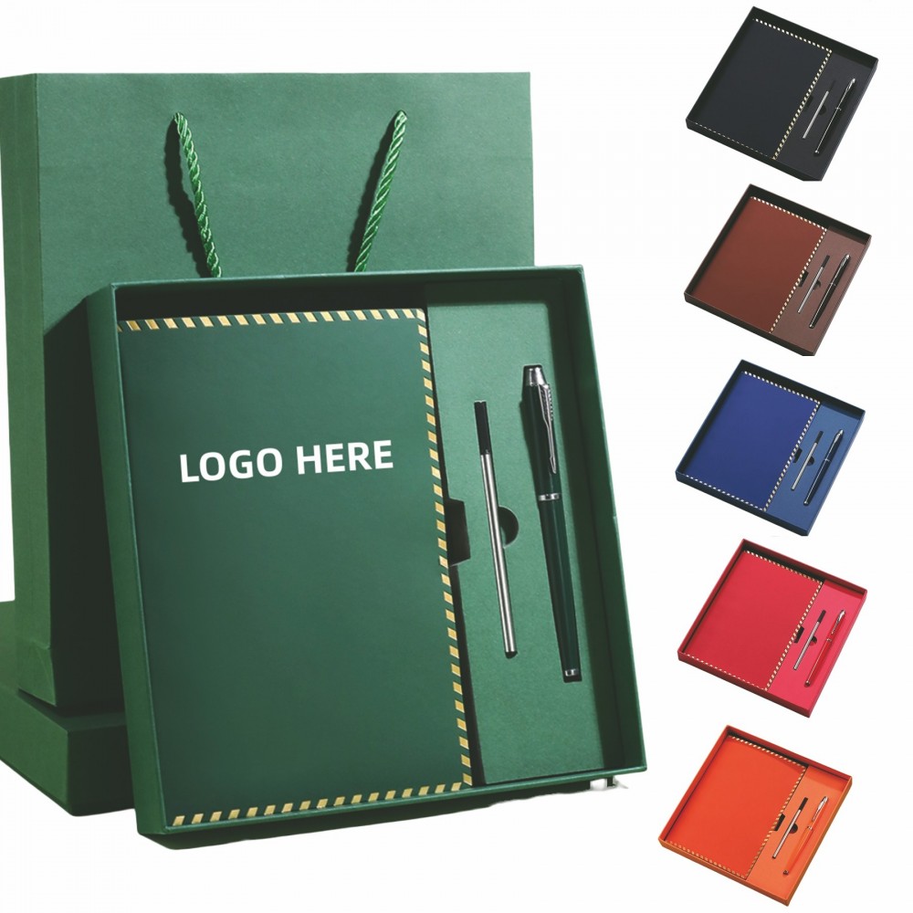 Logo Branded Elegant Writing Set with Journal Pen and Gift Packaging