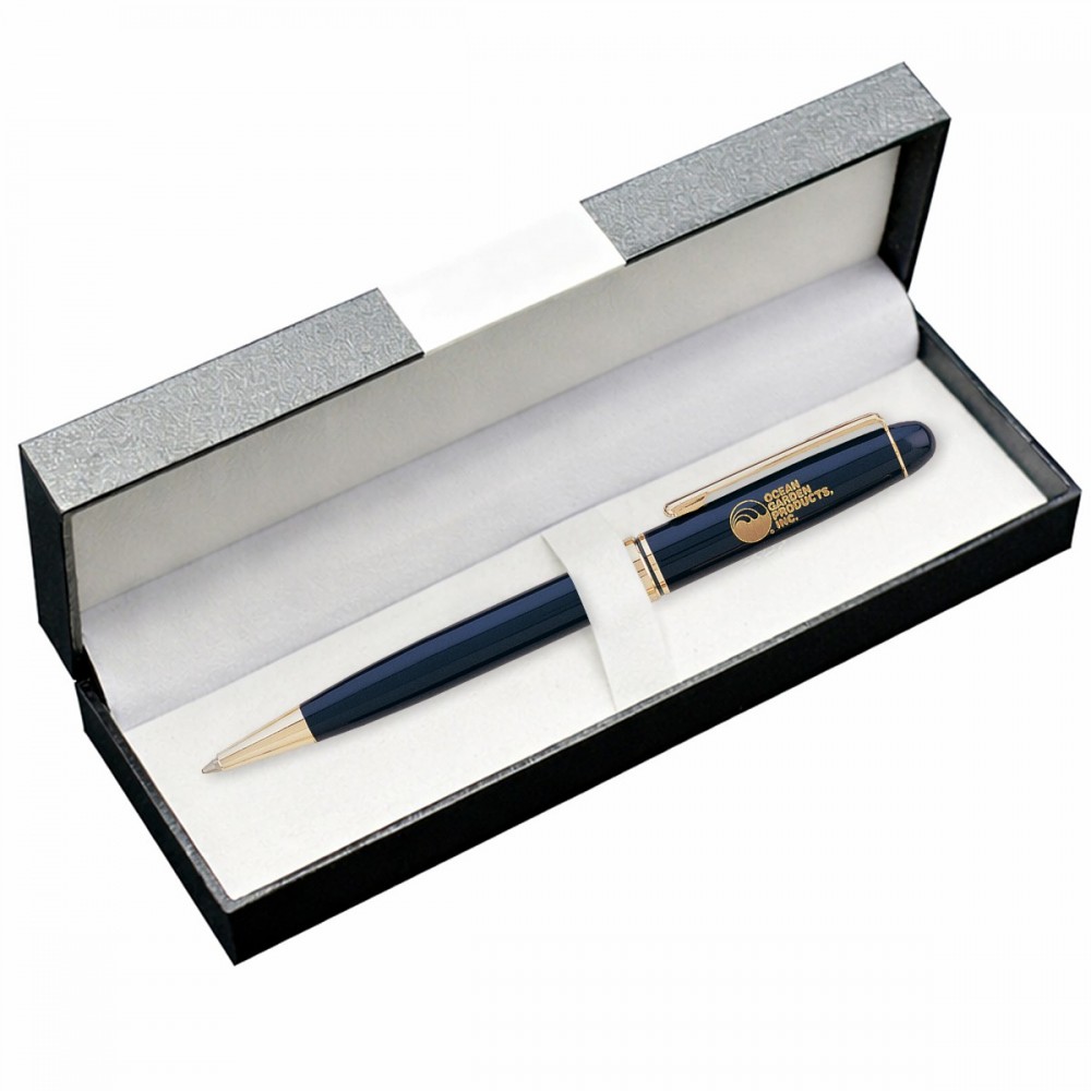 Custom Engraved Deluxe Pen Box Set with Saxon-I Pen