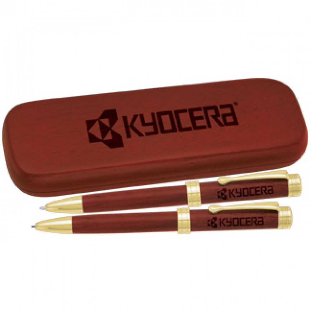 Promotional Rosewood Ballpoint Pen / Pencil Set With Wood Box Promotional Rosewood Ballpoint Pen / Pencil Set With Wood Box