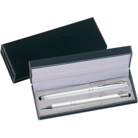 Mercury II Silver Stylus Pen and Roller Pen Gift Set Custom Engraved
