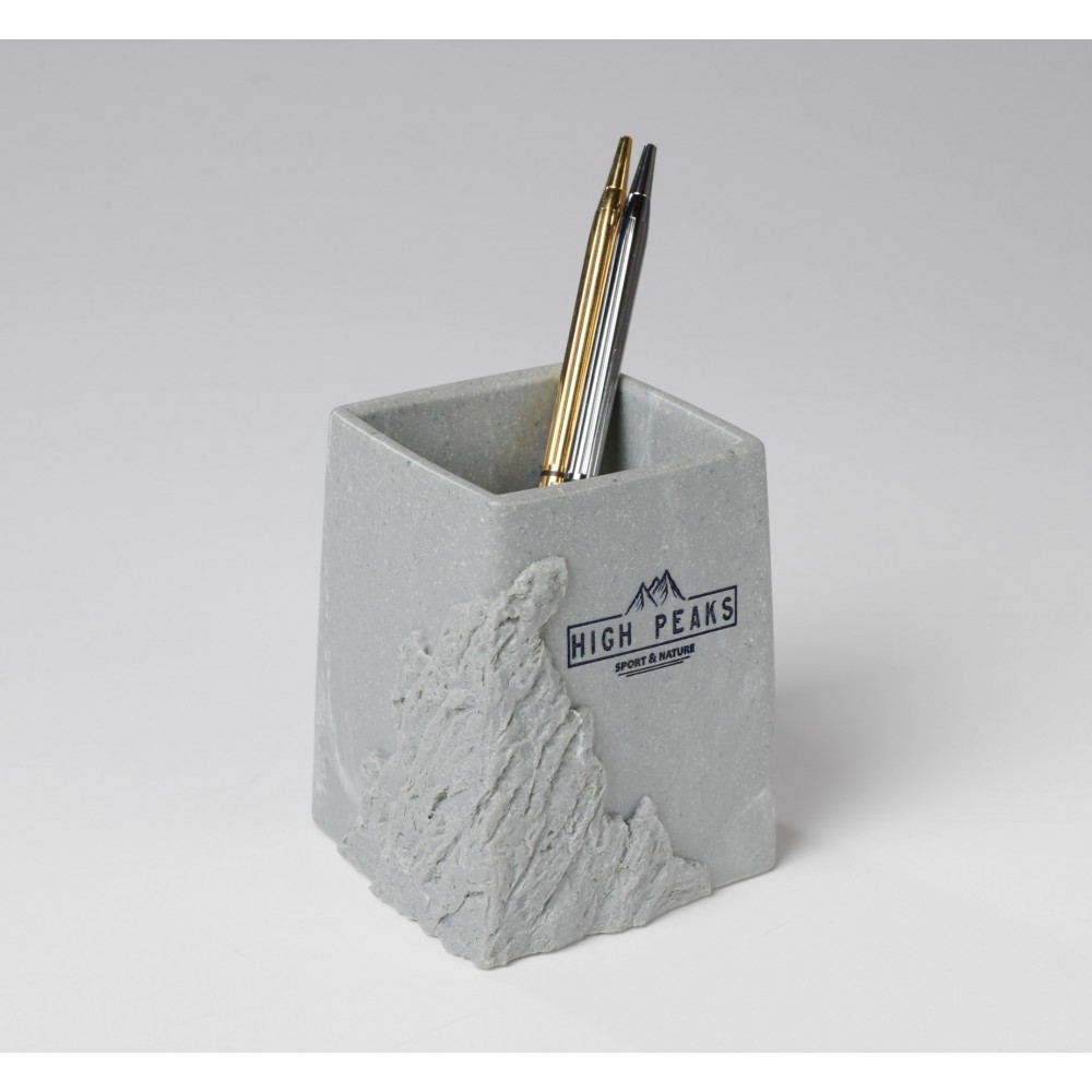 Custom Imprinted Chiseled Edge Pencil Cup