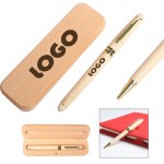 Luxury Maple Wooden Ballpoint Pen with Box Set Custom Engraved