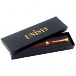 Rosewood Ballpoint Pen With Black Cardboard Box with Logo