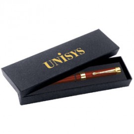 Rosewood Ballpoint Pen With Black Cardboard Box Custom Imprinted