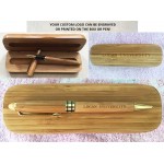 Custom Engraved Executive Wooden Pen Gift Set With Case - Twist Action
