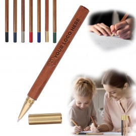 Logo Branded Rosewood Metal Ballpoint Pen