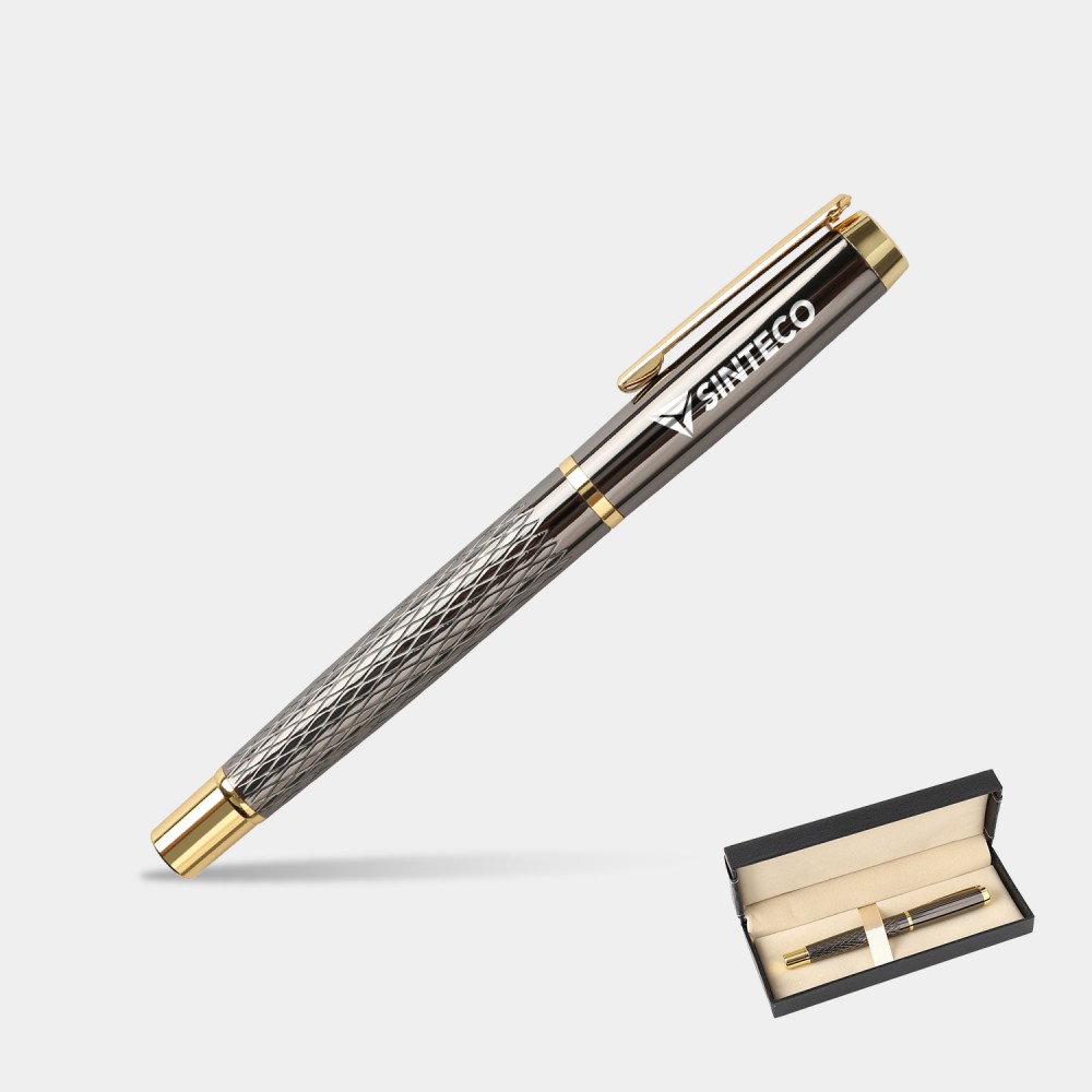 TiTUS Golden Luxury Rollerball Pen Gift Box Logo Branded