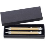 JJ Series Gold Stylus Pen and Pencil Set in Black Cardboard Paper Gift Box with Velvet lining Custom Imprinted
