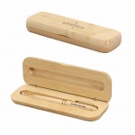 Custom Imprinted Maplewood Case w/Pen Gift Set