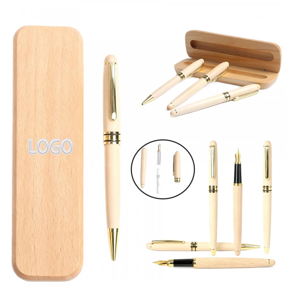 Wooden Pen Gift Set Logo Branded