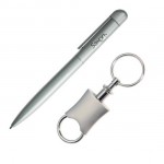 Buxton Pen/Keyring Gift Set - Silver Logo Branded