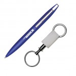 Custom Imprinted London Pen/Keyring Gift Set - Blue