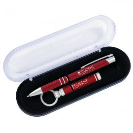 Logo Branded Delane Pen & Keychain Gift Set