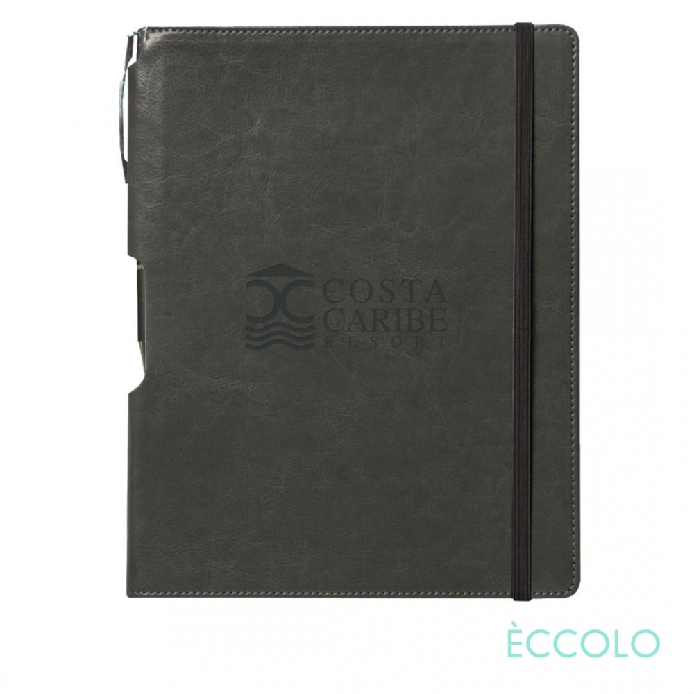 Eccolo Rhythm Journal/Clicker Pen - (L) Gray Custom Imprinted Eccolo Rhythm Journal/Clicker Pen - (L) Gray Custom Imprinted