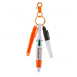 Custom Engraved Portable Multi-Pen Keychain Set