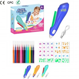 6.88" Customizable Rechargeable Airbrush Set Send USB Data Cable And Colored Pens Logo Branded