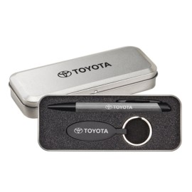 Sienna Pen/Keyring Gift Set - Gun Metal with Logo