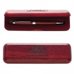 Custom Imprinted Premade Pen Set WB01R Natural Wooden Box w/Ballpoint Pen