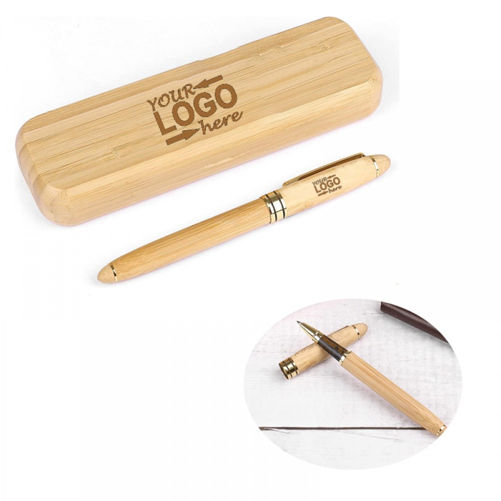 Promotional Bamboo Pen Case Set Promotional Bamboo Pen Case Set