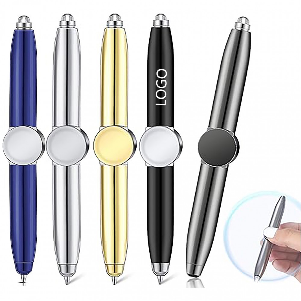 Fidget Spinning Pen with LED Light Multi Functional Custom Imprinted