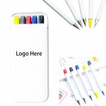 Logo Branded Highlighter, Pencil and Ballpoint Pen Set