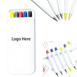 Logo Branded Highlighter, Pencil and Ballpoint Pen Set