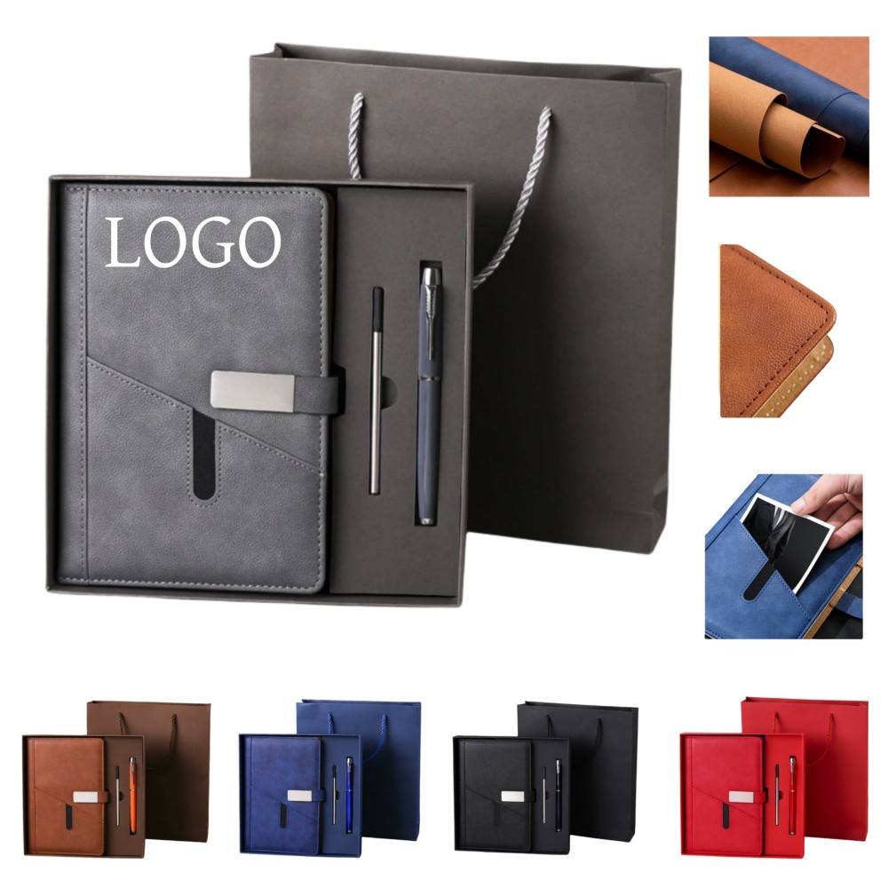 Business Notebook Gift Box Set With Pen Logo Branded