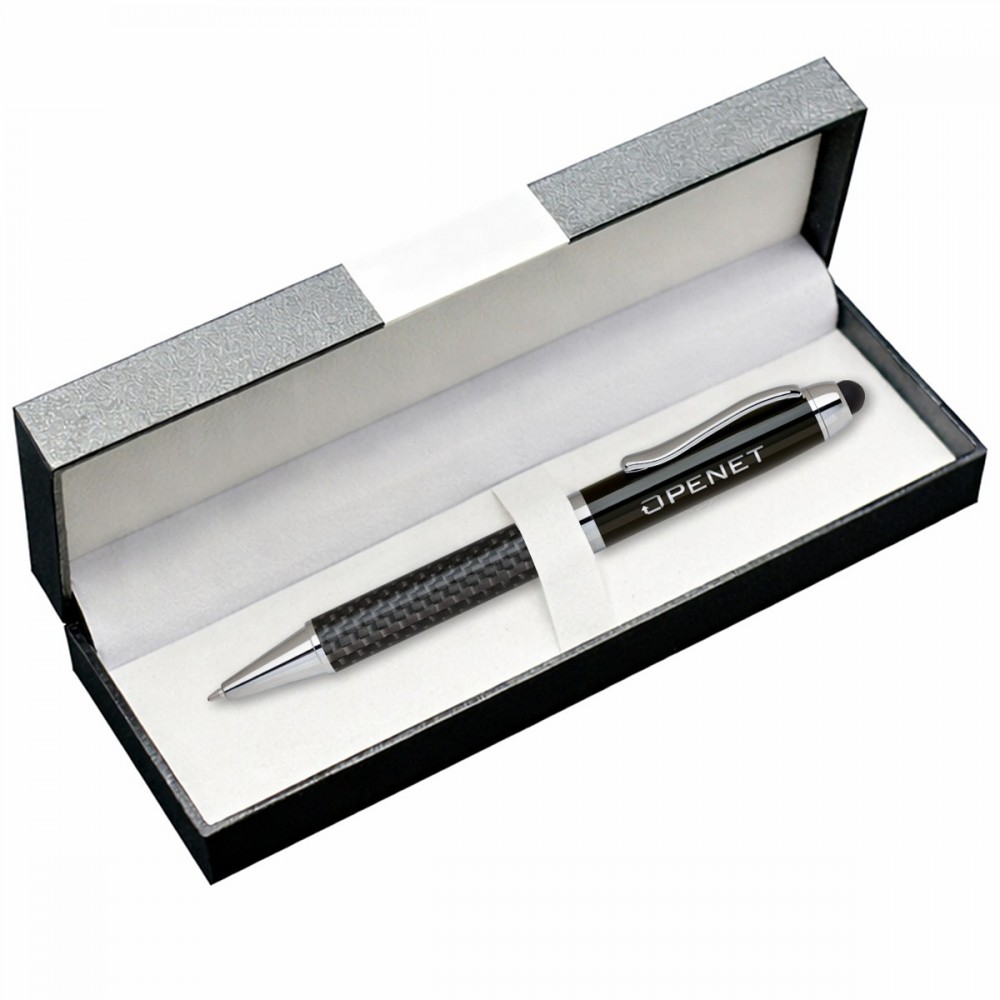 Custom Imprinted Deluxe Pen Box Set with Stylus-490 Pen