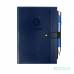 Eccolo Slide Journal/Clicker Pen - (M) Blue Custom Imprinted