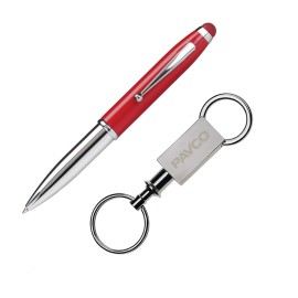 Townsend Stylus/Pen/Keyring Gift Set - Red Custom Engraved