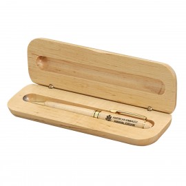 Custom Imprinted Maplewood Case w/Pen Gift Set  Custom Imprinted Maplewood Case w/Pen Gift Set