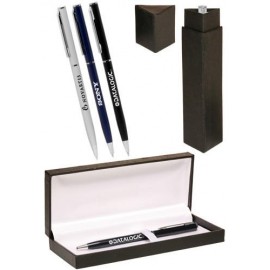 Custom Imprinted Skinny Metal Ballpoint Pens Gift Set