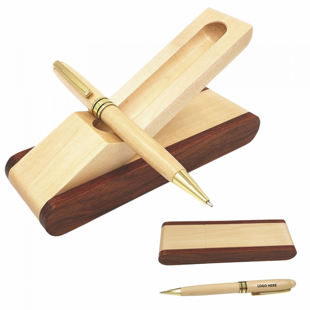 Custom Engraved Handcrafted Wooden Pen in Gift Box