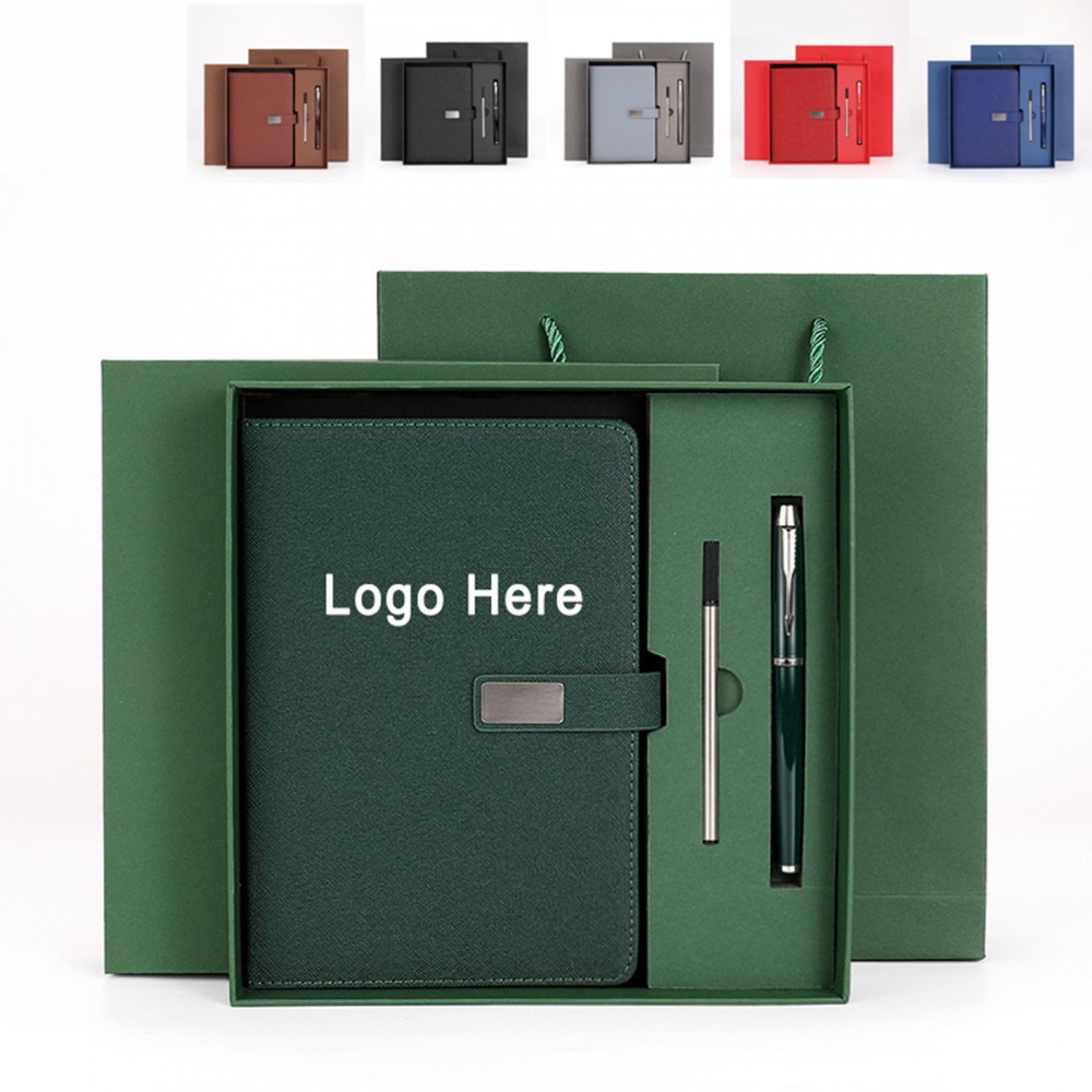 Logo Branded Business Office Notebook Gift Set with Pen and Refill