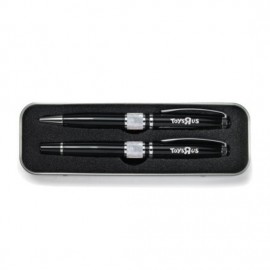 Valencia Ballpoint/Rollerball Set - White with Logo  Valencia Ballpoint/Rollerball Set - White with Logo